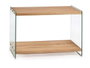 Giftdecor Table d'Appoint Double Couche Verre et Bois 40x76x120 cm