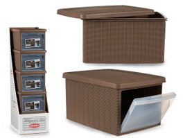 Stefanplast Caisse de Rangement Elegance Ouverte Beige 15L Plastique 29x21x39 cm (Set de 5)