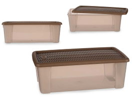 Stefanplast Boîte de Rangement 5L Beige Plastique 19.5x11.5x33 cm (Set de 12)
