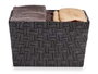KIPIT Cesta en tissu conique rectangulaire avec anses, Noir, Grande