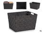 KIPIT Cesta en tissu conique rectangulaire avec anses, Noir, Grande