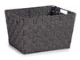 KIPIT Cesta en tissu conique rectangulaire avec anses, Noir, Grande
