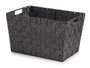 KIPIT Cesta en tissu conique rectangulaire avec anses, Noir, Grande