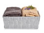 Kipit Cesta en Tissu Tressé Blanc Sans Anses 24 x 20 x 8 cm (Set de 24)