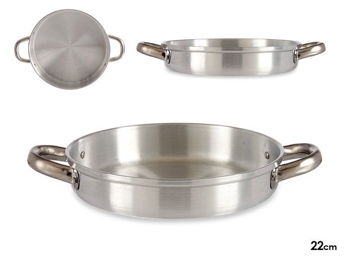 Kinvara Poêle en Aluminium avec Poignées 22 cm Argent Compatible Gaz Four et Lave-vaisselle (Set de 12) Kinvara Poêle en Aluminium avec Poignées 22 cm Argent Compatible Gaz Four et Lave-vaisselle (Set de 12)