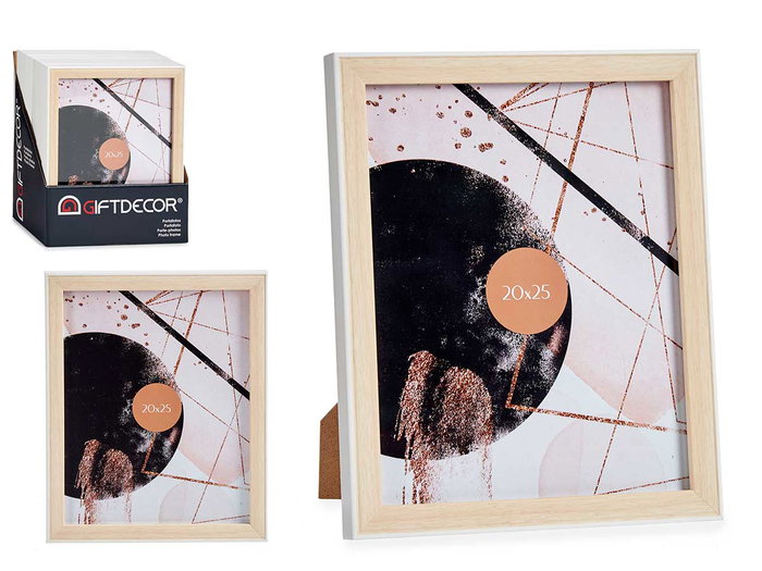 GIFTDECOR Porte-photo en bois blanc 20 x 25 cm avec verre et plastique (Set de 24) GIFTDECOR Porte-photo en bois blanc 20 x 25 cm avec verre et plastique (Set de 24)