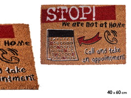 GIFTDECOR Paillasson en fibre de coco Stop 40x60cm