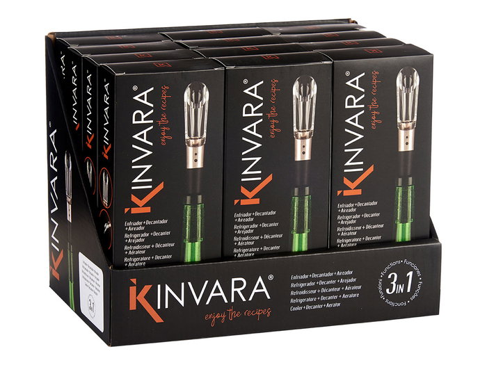 Kinvara Enfriateur Décenteur et Aérateur à Vin 2,6x2,6x37 cm (Set de 12)