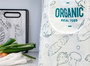 Kinvara Set Tablier et Torchon de Cuisine Riz Organic 60x0.3x80 cm - Blanc et Bleu (Set de 12)