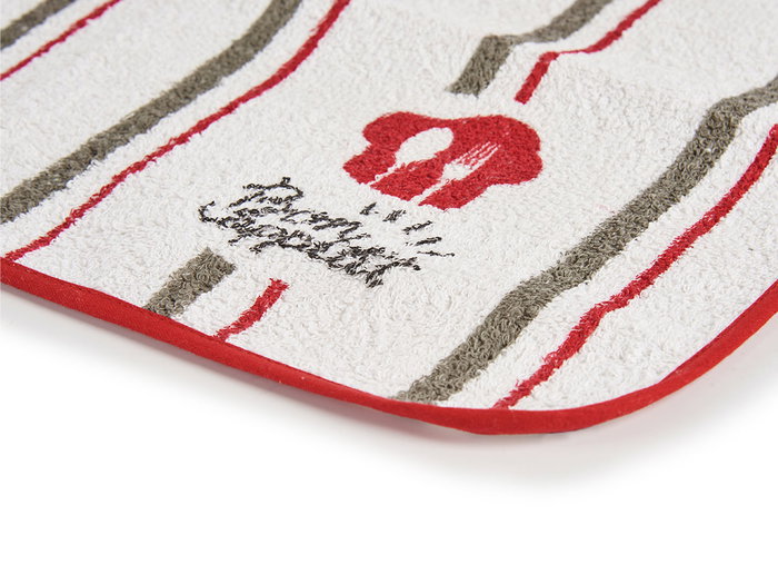 Kinvara Set de Table Rizo Bon Appetit 33 x 48 cm Rouge et Blanc (Set de 24)
