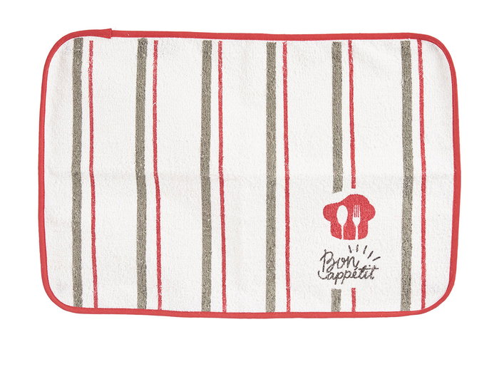 Kinvara Set de Table Rizo Bon Appetit 33 x 48 cm Rouge et Blanc (Set de 24)