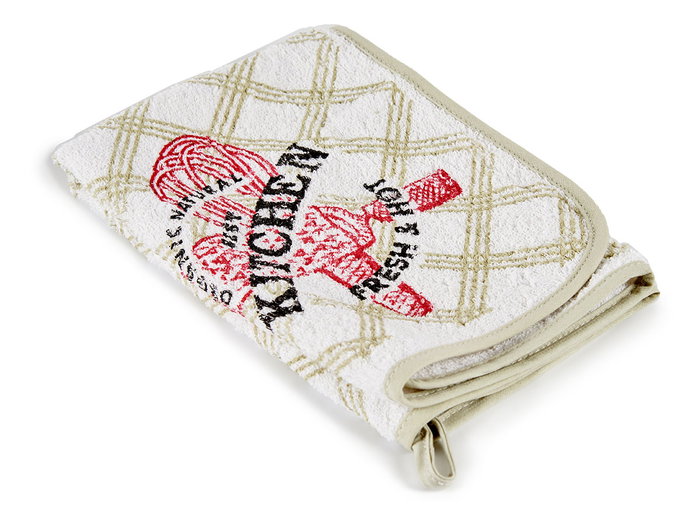 Kinvara Torchon de cuisine éponge 50 cm Fresh Vert et blanc 75% coton 25% polyester (Set de 24)