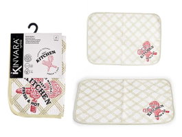 Kinvara Set de table Fresh Kinvara 33 x 48 cm, 70% coton, 30% polyester, vert et blanc (Set de 24)