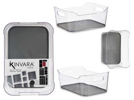 KINVARA Organisateur avec antidérapant Gris-Transparente
