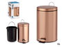 Berilo Poubelle à pédale 12L en métal cuivre 25x39x32 cm (Set de 4)