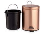Berilo Corbeille à pédale 7L métal cuivre 20x30x26 cm (Set de 4)