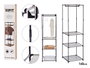 Kipit Armoire ouverte simple 160 cm noir acier et tissu non tissé (Set de 6)