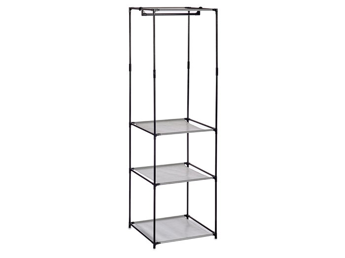 Kipit Armoire ouverte simple 160 cm noir acier et tissu non tissé (Set de 6) Kipit Armoire ouverte simple 160 cm noir acier et tissu non tissé (Set de 6)