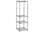 Kipit Armoire ouverte simple 160 cm noir acier et tissu non tissé (Set de 6)