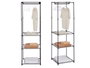 Kipit Armoire ouverte simple 160 cm noir acier et tissu non tissé (Set de 6)