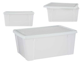 Stefanplast Boîte de Rangement 15L Blanc Translucide 29x17x39cm Plastique (Set de 6)