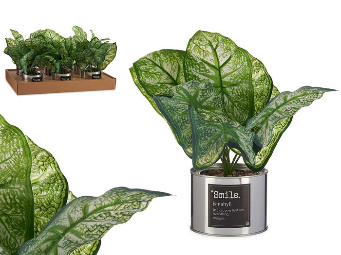 Ibergarden Plante Artificielle Verte Pot Métal Argenté 26x26x26 cm Plastique (Set de 12) Ibergarden Plante Artificielle Verte Pot Métal Argenté 26x26x26 cm Plastique (Set de 12)