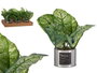 Ibergarden Plante Artificielle Verte Pot Métal Argenté 26x26x26 cm Plastique (Set de 12)
