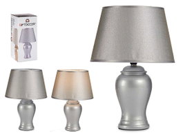 GIFTDECOR Lampara Concava Plateada Ceramica