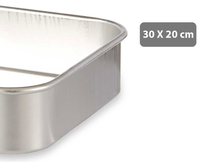 Kinvara Rustide en Aluminium 30x20 cm Argenté Compatible Gaz Four et Lave-vaisselle (Set de 12)