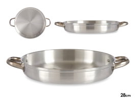 Kinvara Poêle Aluminium avec Poignées 28 cm Argent Compatible Gaz Four Lave-vaisselle (Set de 12)