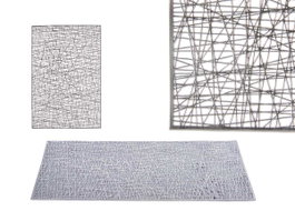 Kinvara Tapis de Table Rectangulaire en Plastique Argenté 45 x 30 cm (Set de 48)