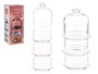 Pasabahce Bombonera Apilable Pâtisserie 3 Niveaux Grand Verre Transparent 12x27.5x12 cm 3x505 ml (Set de 6)