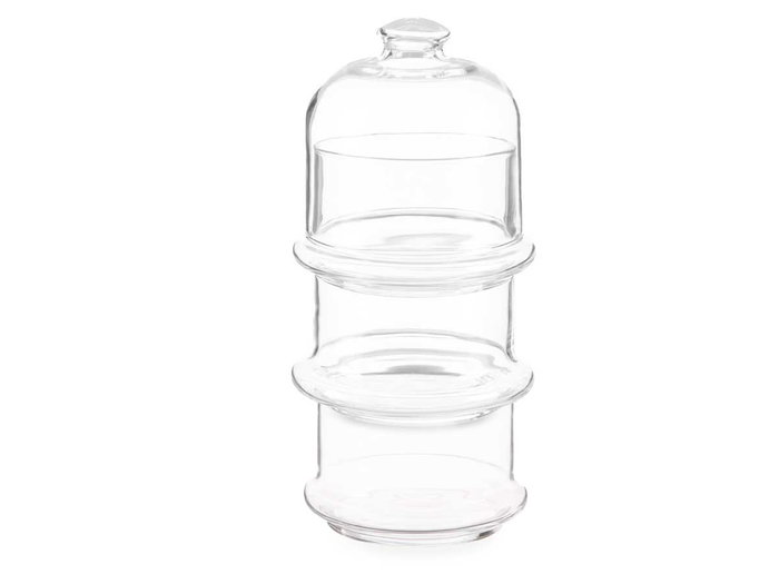 Pasabahce Bombonera Apilable Pâtisserie 3 Niveaux Grand Verre Transparent 12x27.5x12 cm 3x505 ml (Set de 6)