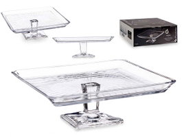 Pasabahce Plat à Tarte Madlen Crystalline 23,7 x 23,7 x 8 cm Transparent (Set de 2)