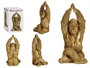Giftdecor Gorille Yoga Mains Vers le Haut Doré Résine 17x36x19 cm (Set de 4)