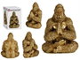 Giftdecor Gorille Yoga Mains Jointes Doré Résine 16x27x22 cm (Set de 4)