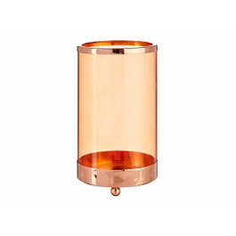 Gift Decor Bougeoir Cuivre Ambre Cylindre Métal verre