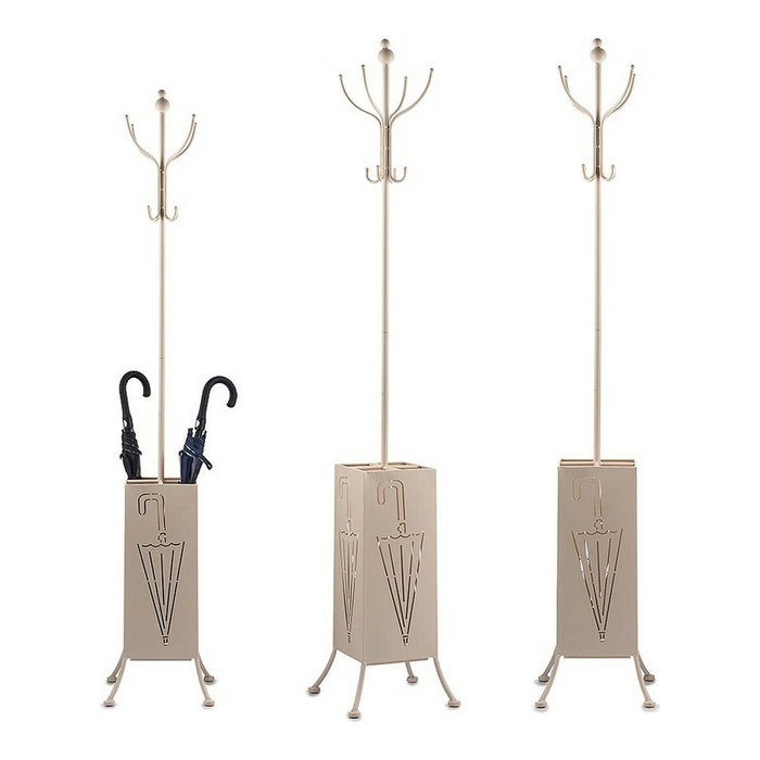 GIFTDECOR Porte-manteau et porte-parapluies en métal carré Crème