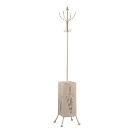 GIFTDECOR Porte-manteau et porte-parapluies en métal carré Crème