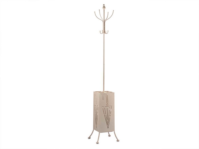 Giftdecor Perchero Porte-manteau Métal Carré Crème 34x188x34 cm
