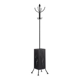 GIFTDECOR Perchero Paraguero Metal Cuadrado Negro