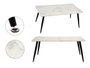 Giftdecor Table basse effet marbre blanc 60 x 110 x 45 cm