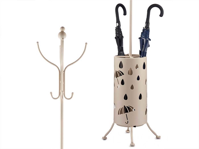 Giftdecor Perchero Porte-manteau Métal Beige Crème Rond 44 x 1,9 x 44 cm