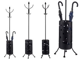 Giftdecor Portemanteau Parapluie Métal Rond Noir 44 x 185 x 44 cm