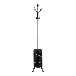 GIFTDECOR Porte-manteau et porte-parapluies rond en métal Negro