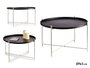 Giftdecor Table Ronde Métal Noir 76x46x76 cm