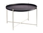 Giftdecor Table Ronde Métal Noir 76x46x76 cm
