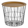 GIFTDECOR Table basse médiane Noir et Or