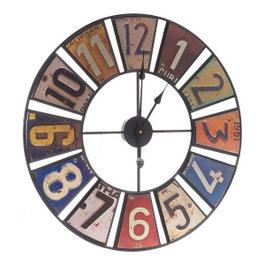 GIFTDECOR Horloge murale rétro multicolore en métal