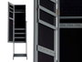 GIFTDECOR Miroir Coffret à bijoux sur pied gris 36x140x36 cm en MDF, verre et tissu